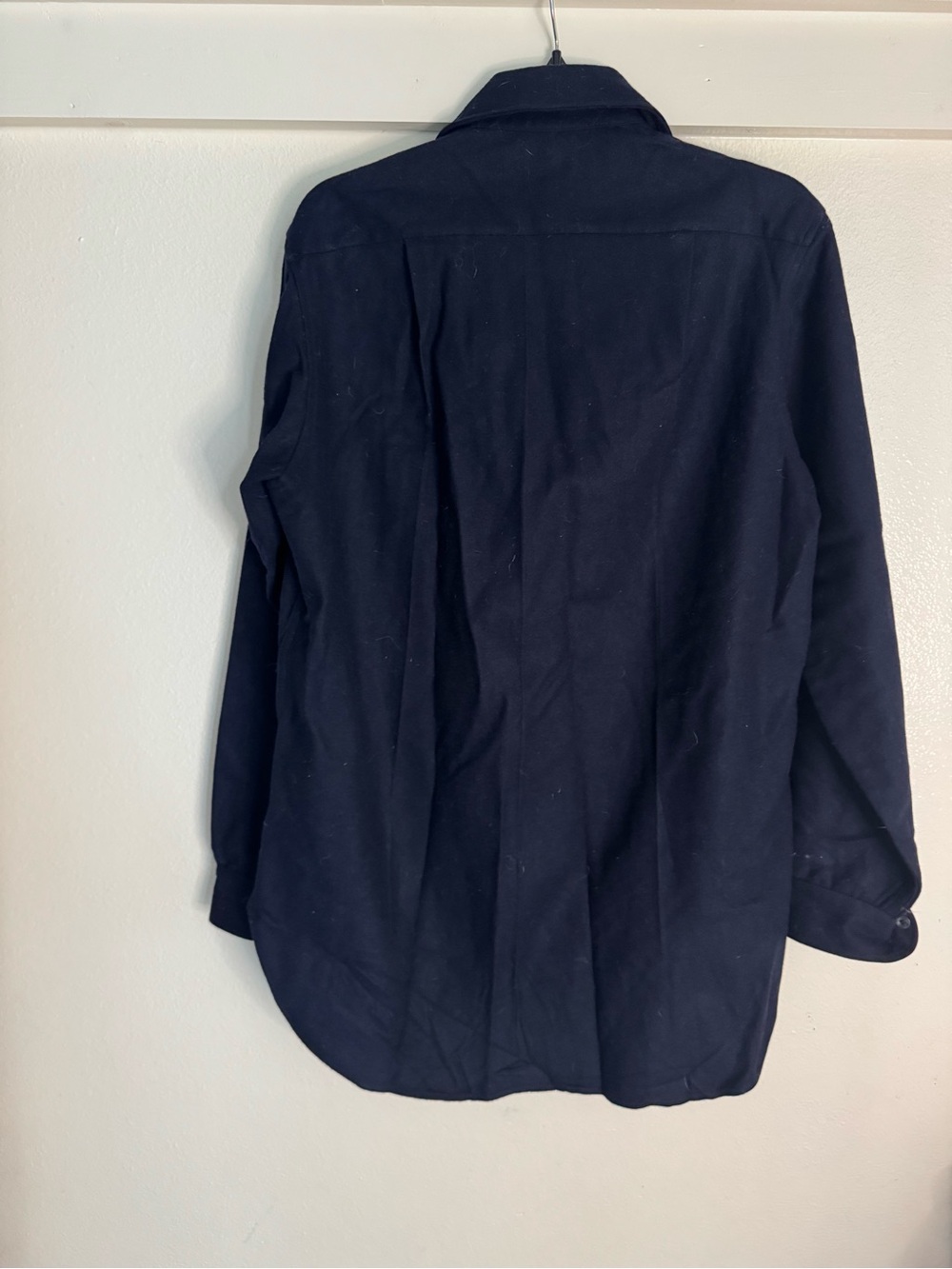 Vintage Pendleton Pure Virgin Wool Navy Button Up Shirt Jacket USA Made 15.5 - Picture 8 of 10